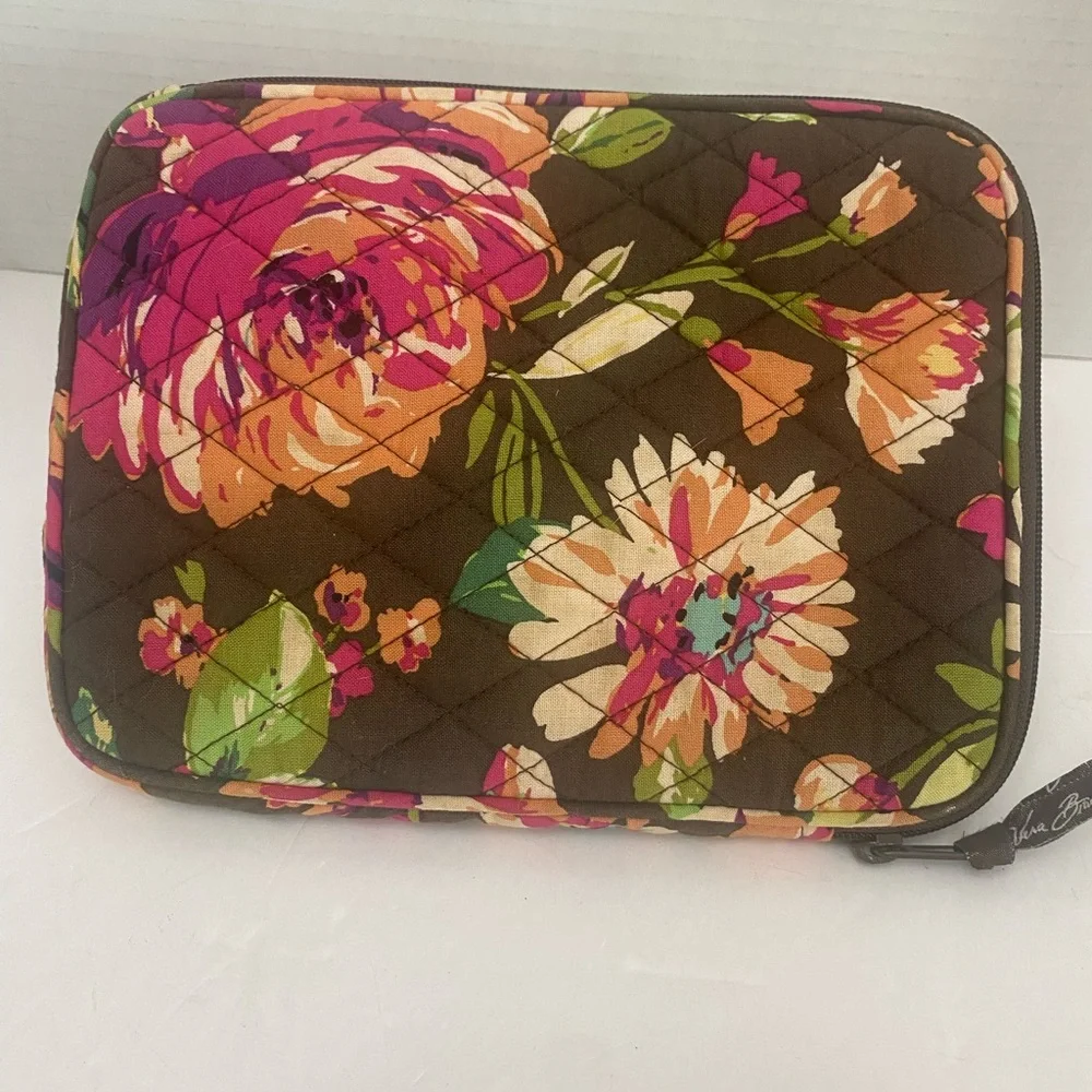 Vera Bradley Brown and Pink Quilted Tablet and Reader Cover